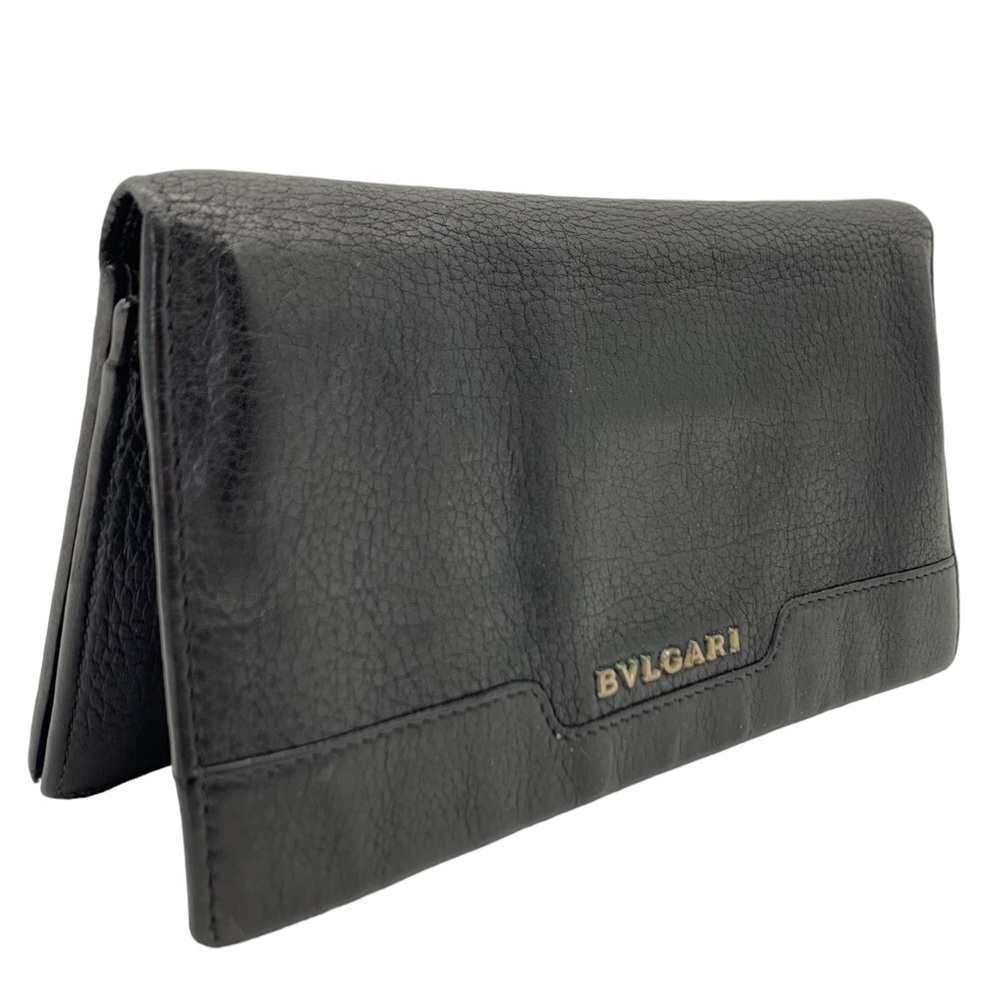 Bvlgari Bifold Long Unisex Leather Wallet